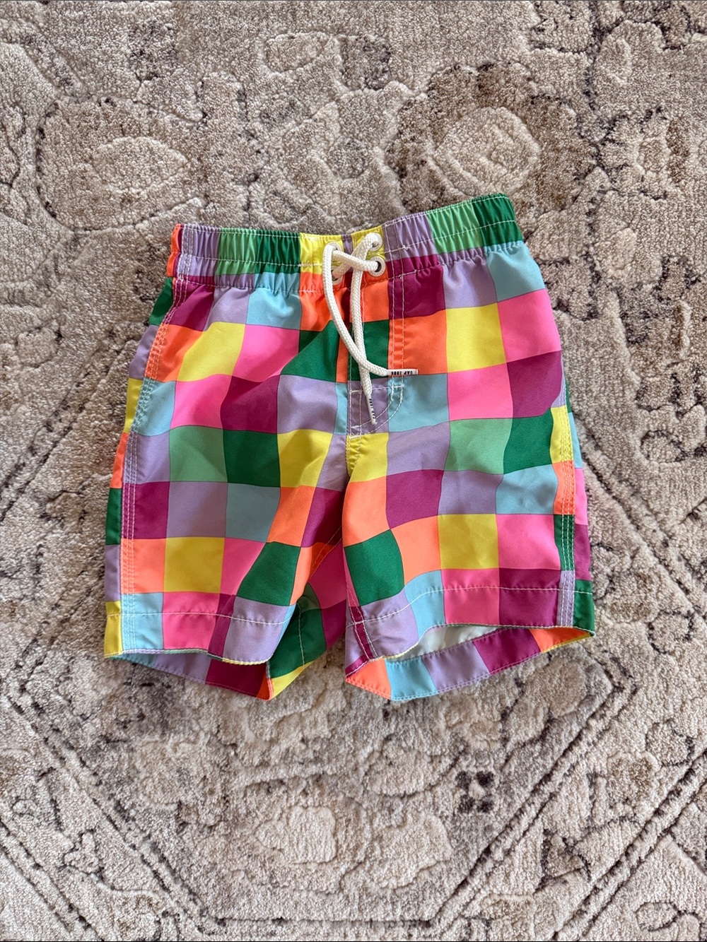 Gap Boys 3T Colorblock Checkerboard Swim Shorts - Multicolor